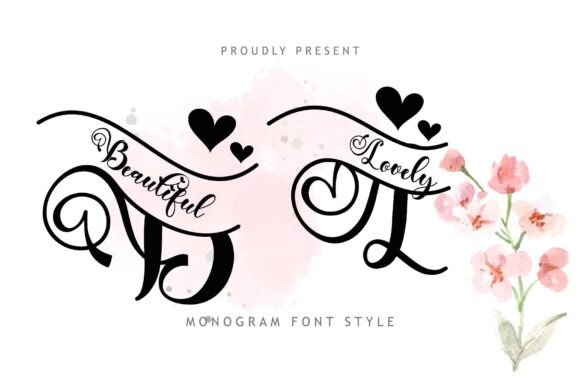 Beautiful Lovely Monogram Font for Editorial Design