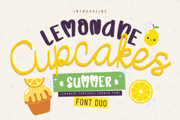 Lemonade Cupcakes Summer Font for Campaign Design
