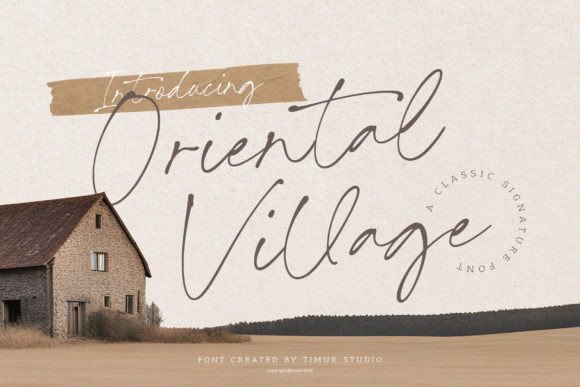 Oriental Village Font: Elegant Script for Handmade Products